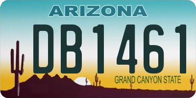 AZ license plate DB1461