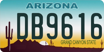 AZ license plate DB9616