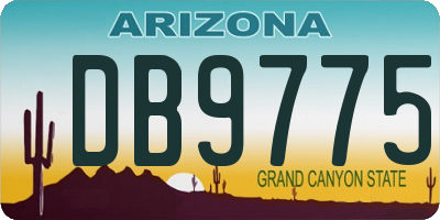 AZ license plate DB9775