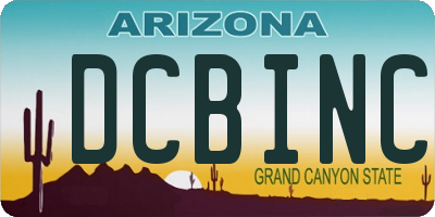 AZ license plate DCBINC