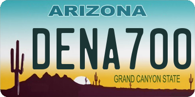 AZ license plate DENA700