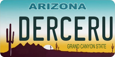 AZ license plate DERCERU