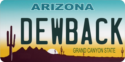 AZ license plate DEWBACK