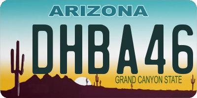AZ license plate DHBA46