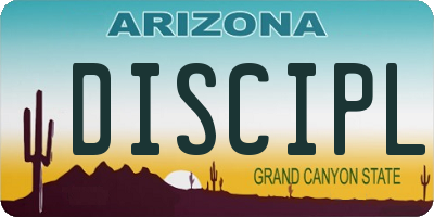 AZ license plate DISCIPL