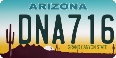 AZ license plate DNA716