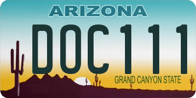 AZ license plate DOC111