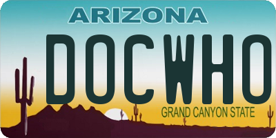 AZ license plate DOCWHO