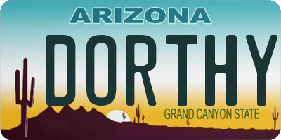 AZ license plate DORTHY