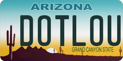 AZ license plate DOTLOU