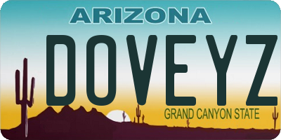 AZ license plate DOVEYZ