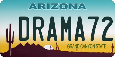 AZ license plate DRAMA72