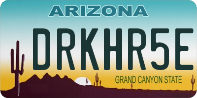 AZ license plate DRKHR5E