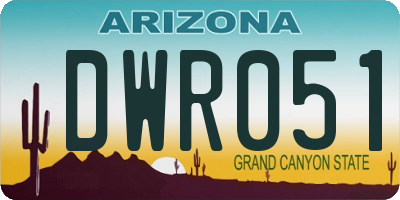 AZ license plate DWR051