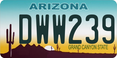 AZ license plate DWW239