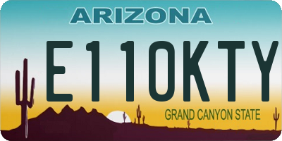 AZ license plate E110KTY