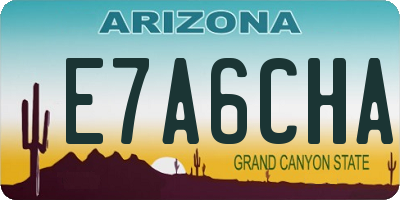 AZ license plate E7A6CHA