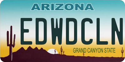 AZ license plate EDWDCLN