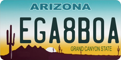 AZ license plate EGA8BOA