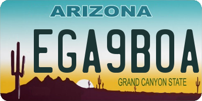 AZ license plate EGA9BOA