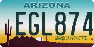 AZ license plate EGL874