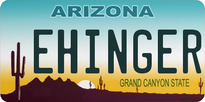 AZ license plate EHINGER