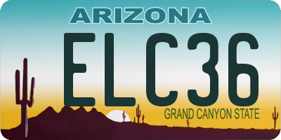 AZ license plate ELC36