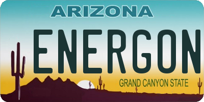 AZ license plate ENERGON