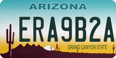 AZ license plate ERA9B2A