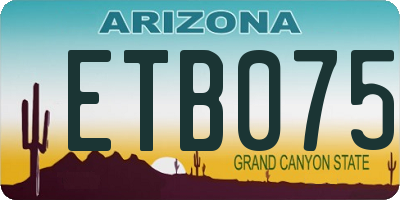 AZ license plate ETB075