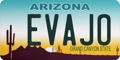 AZ license plate EVAJO