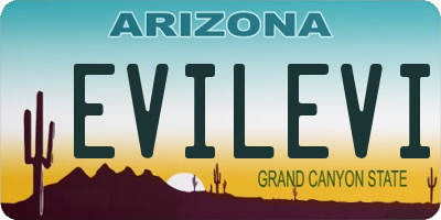 AZ license plate EVILEVI