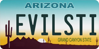 AZ license plate EVILSTI