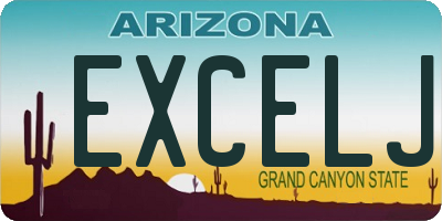 AZ license plate EXCELJ