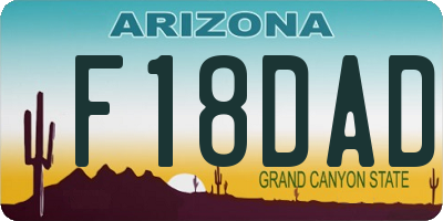 AZ license plate F18DAD