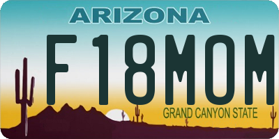 AZ license plate F18MOM