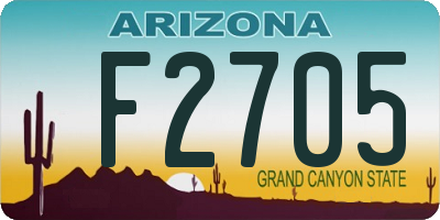 AZ license plate F2705