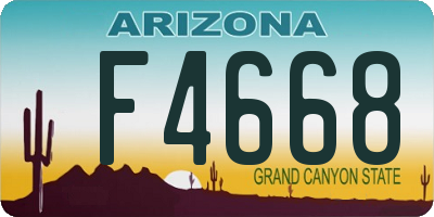 AZ license plate F4668