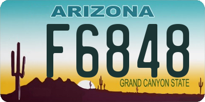 AZ license plate F6848