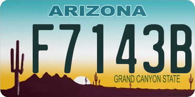 AZ license plate F7143B