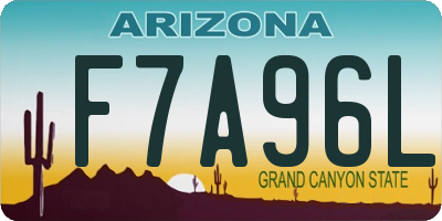 AZ license plate F7A96L