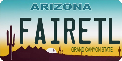 AZ license plate FAIRETL