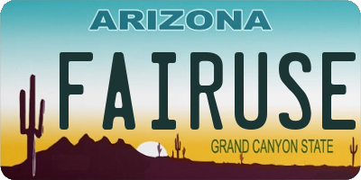 AZ license plate FAIRUSE