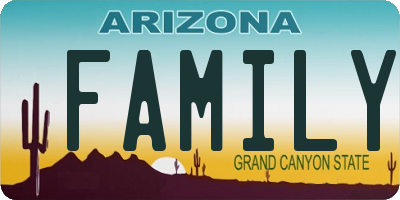 AZ license plate FAMILY