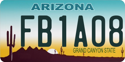 AZ license plate FB1A08