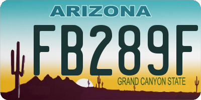 AZ license plate FB289F