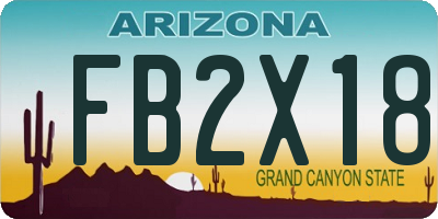 AZ license plate FB2X18