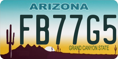 AZ license plate FB77G5