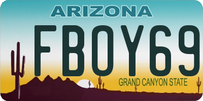 AZ license plate FBOY69