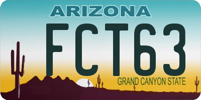 AZ license plate FCT63